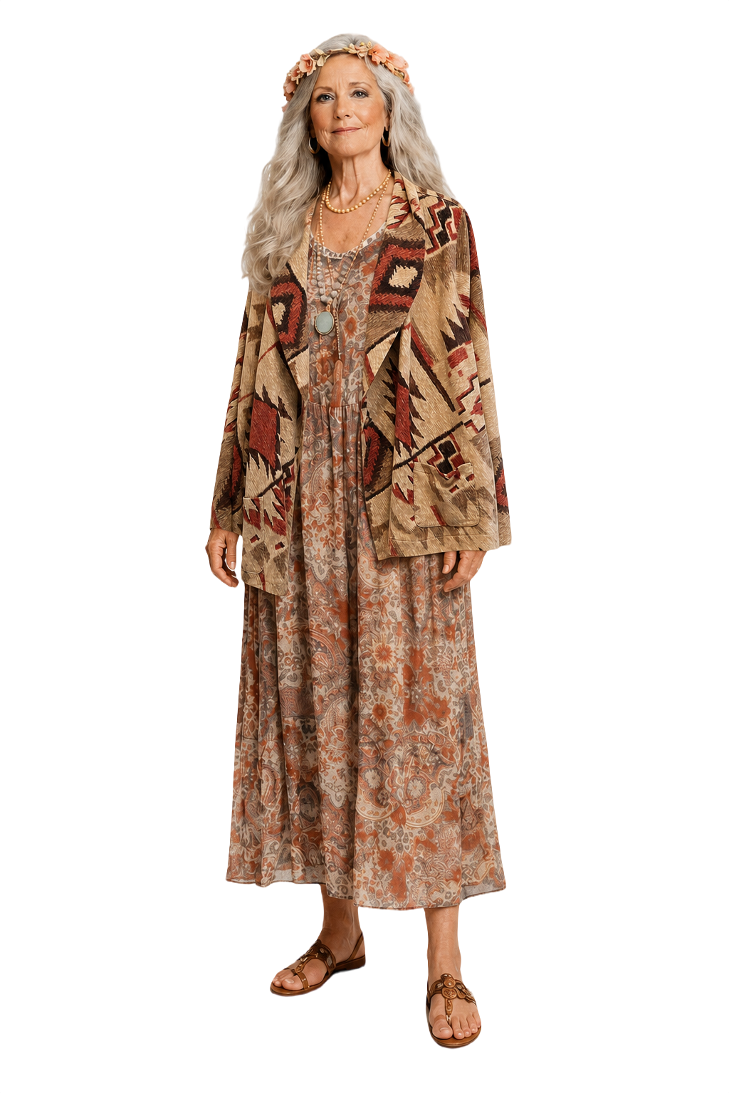 1970s Beige Cotton Jacket - Model