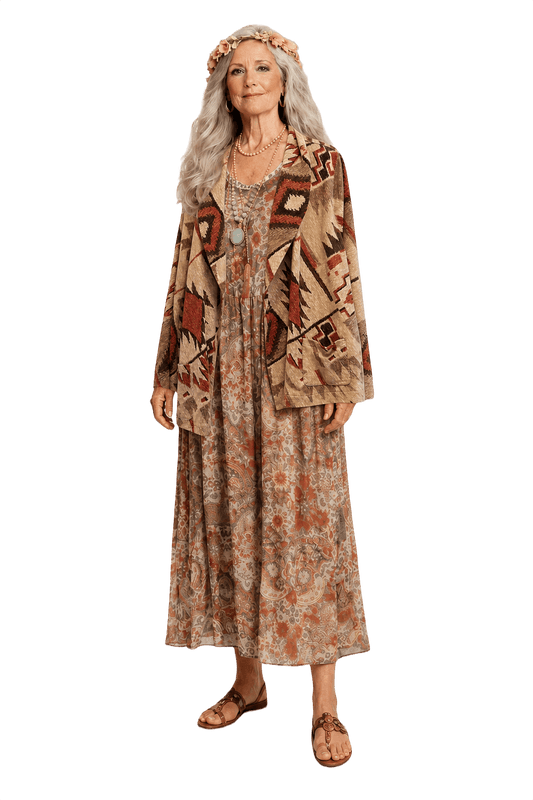 1970s Beige Cotton Jacket - Model