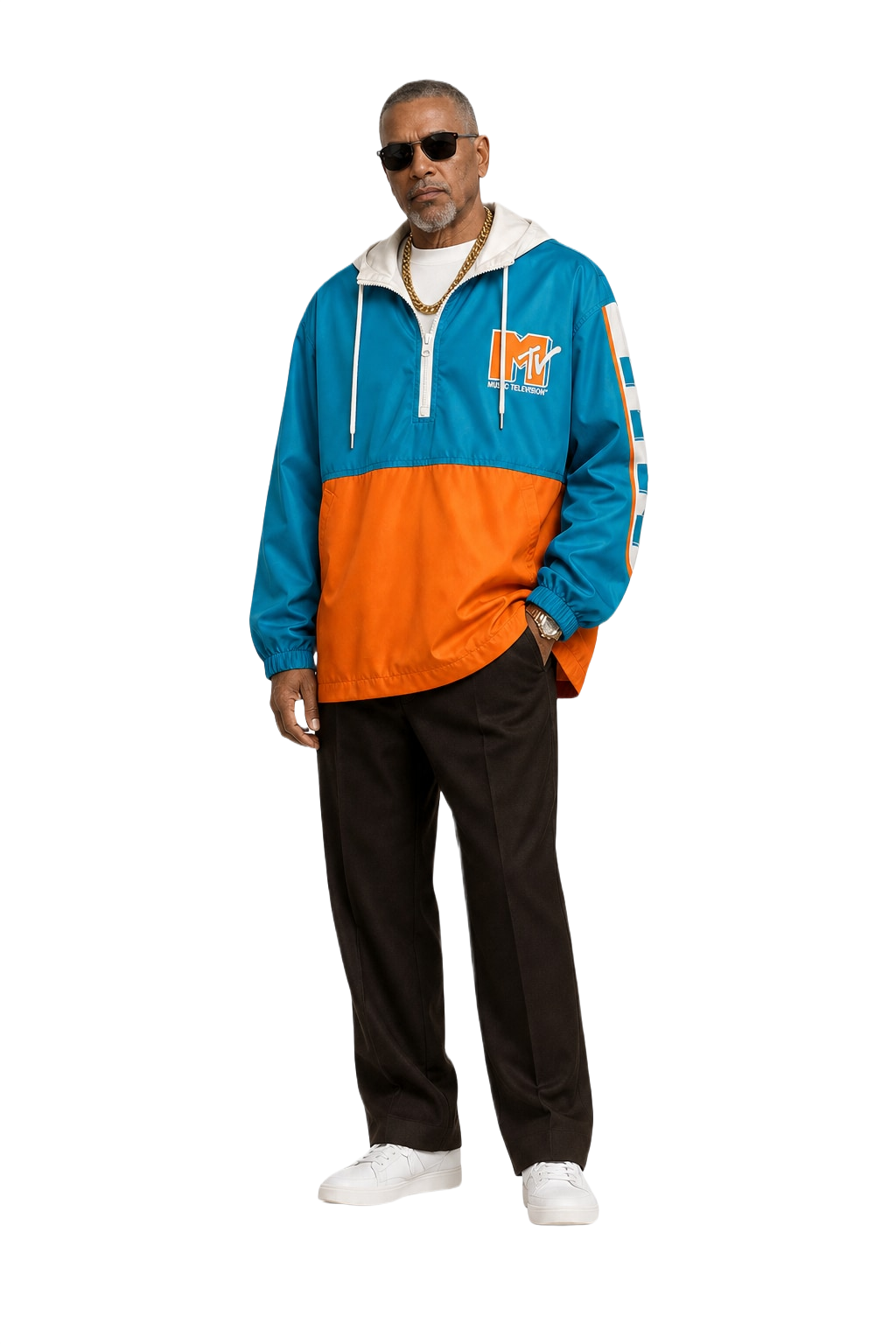 1990s Blue Nylon Windbreaker - Model