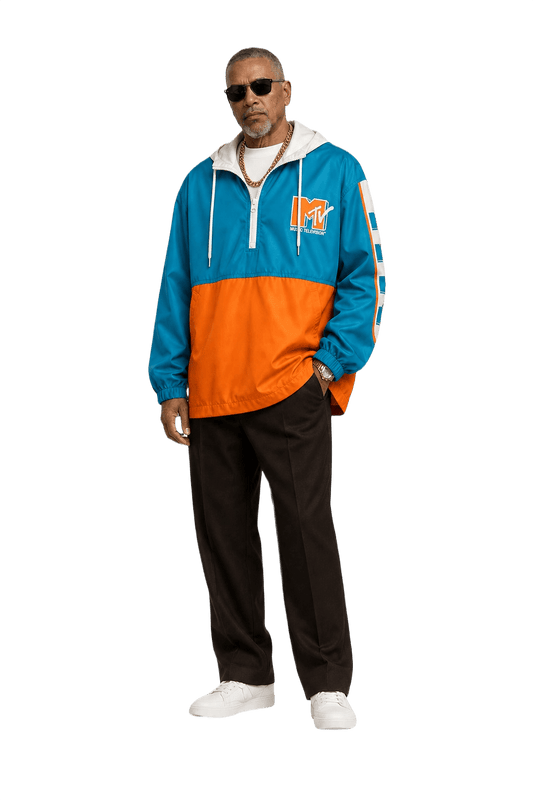 1990s Blue Nylon Windbreaker - Model