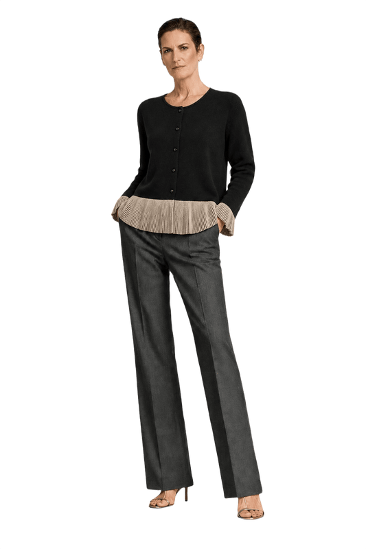 1990s Black Wool Blend Cardigan - Model