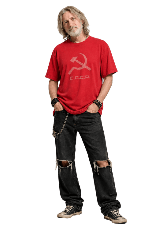 1990s Red Cotton T-Shirt - Model
