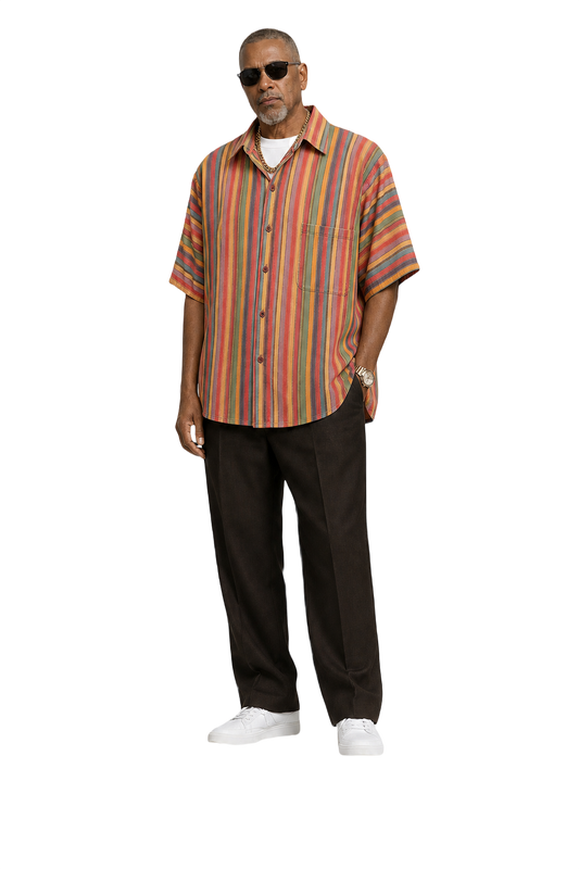 1990s Multicolor Cotton Shirt - Model
