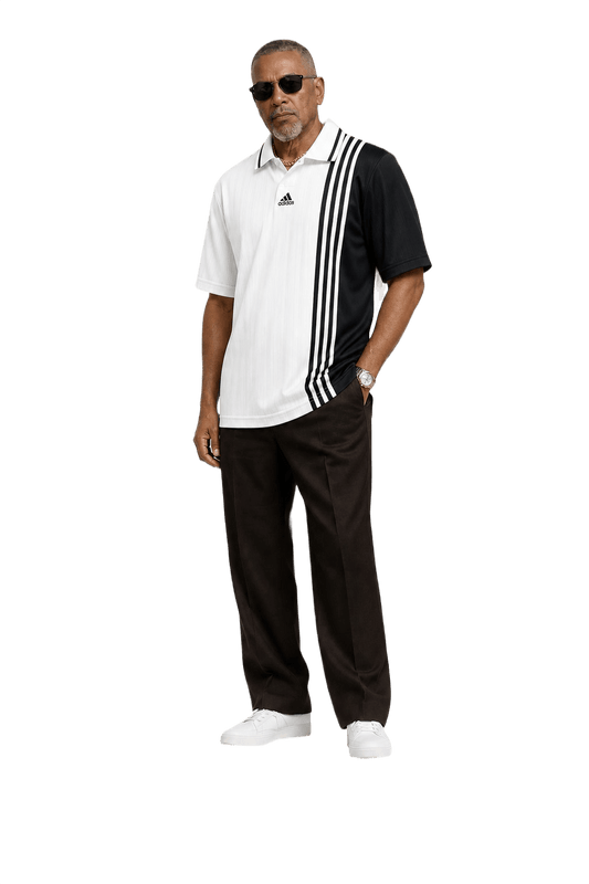 1990s White Polyester Polo - Model