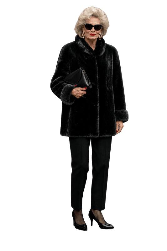 1980s Black Fur Coat - Model