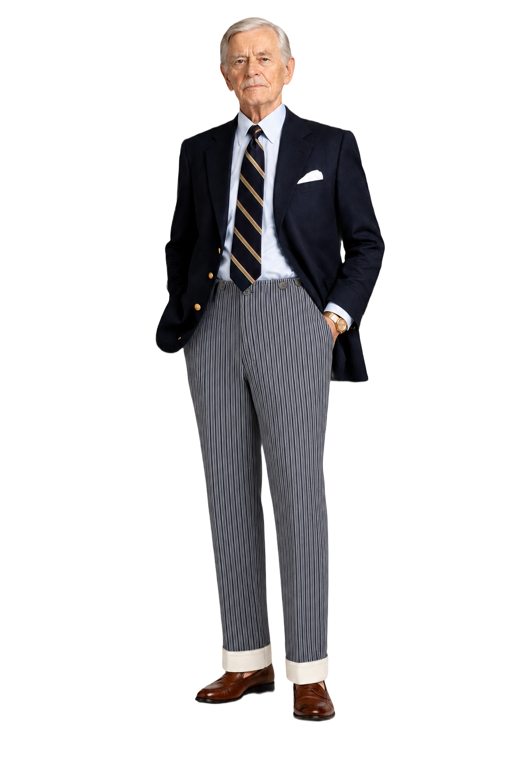 1960s Grey Wool Trousers - Model