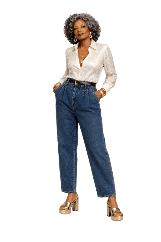 1980s Blue Denim Jeans - Model