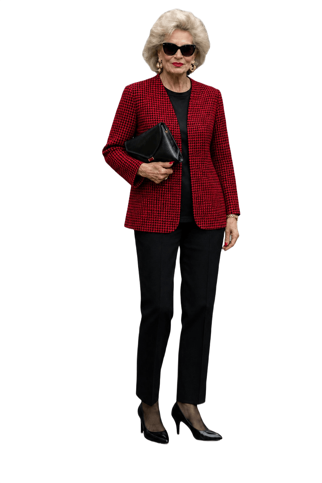 1980s Red Polyester Jacket - Model