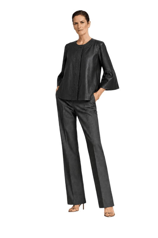 1990s Black Satin Jacket - Model