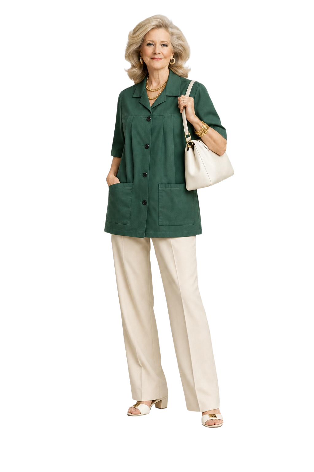 1970s Green Cotton Jacket - Model