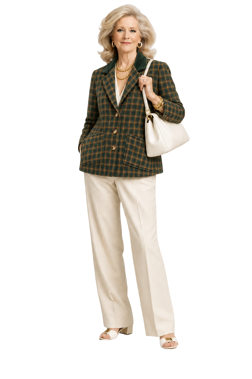 1970s Forest Green Wool Blend Blazer - Model