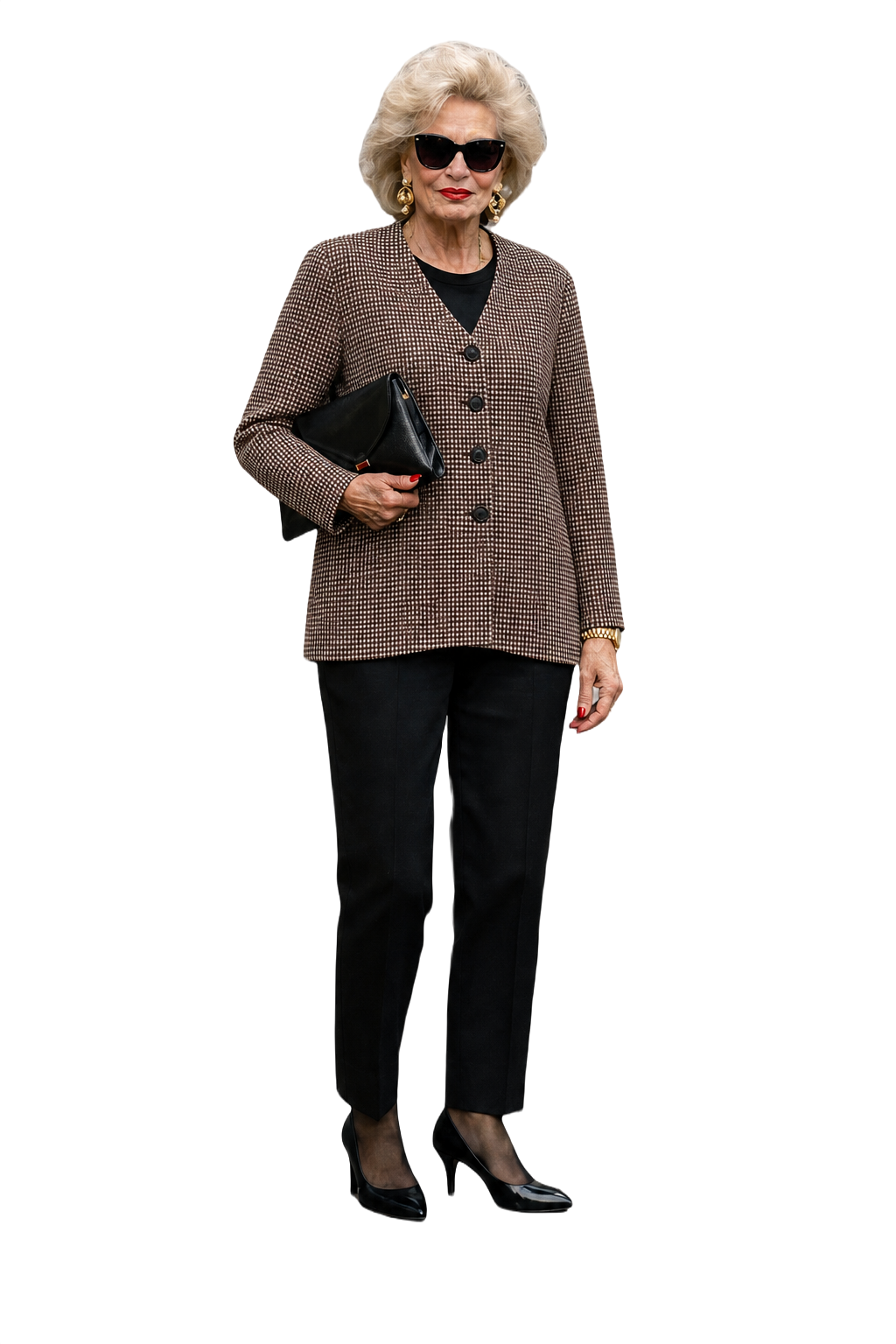 1980s Brown Wool Blend Blazer - Model
