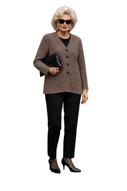 1980s Brown Wool Blend Blazer - Model