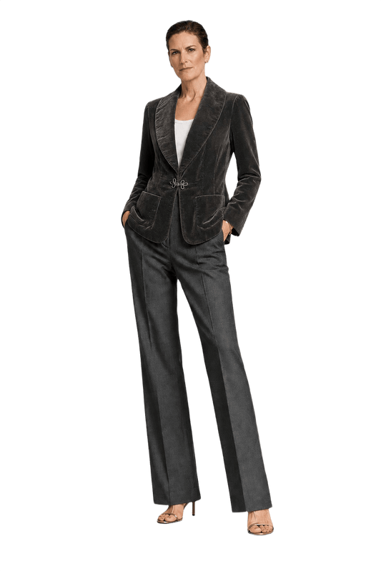 1990s Black Velvet Jacket - Model