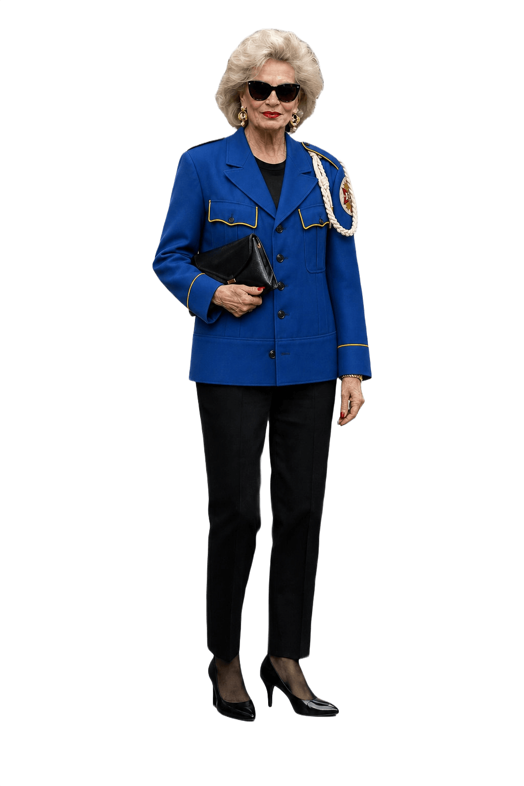 1980s Royal Blue Wool Jacket - Model