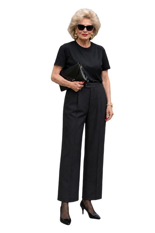 1980s Navy Blue Wool Trousers - Model
