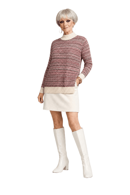 1960s Pink Synthetic Blend Sweater - Model