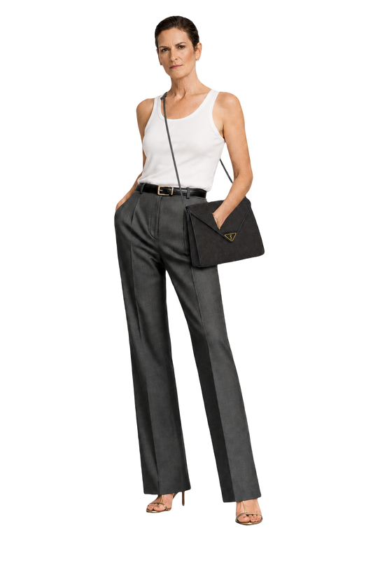 1990s Dark Brown Textured Fabric Bag - Model