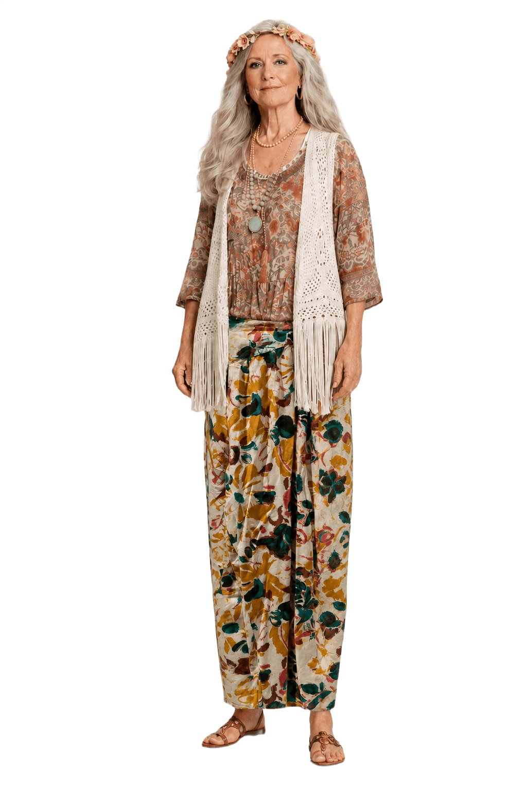1970s Yellow Cotton Pants - Model