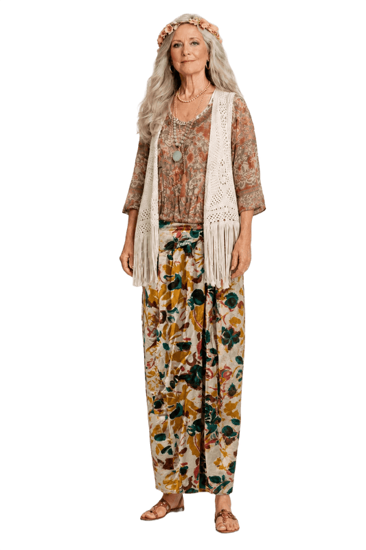 1970s Yellow Cotton Pants - Model