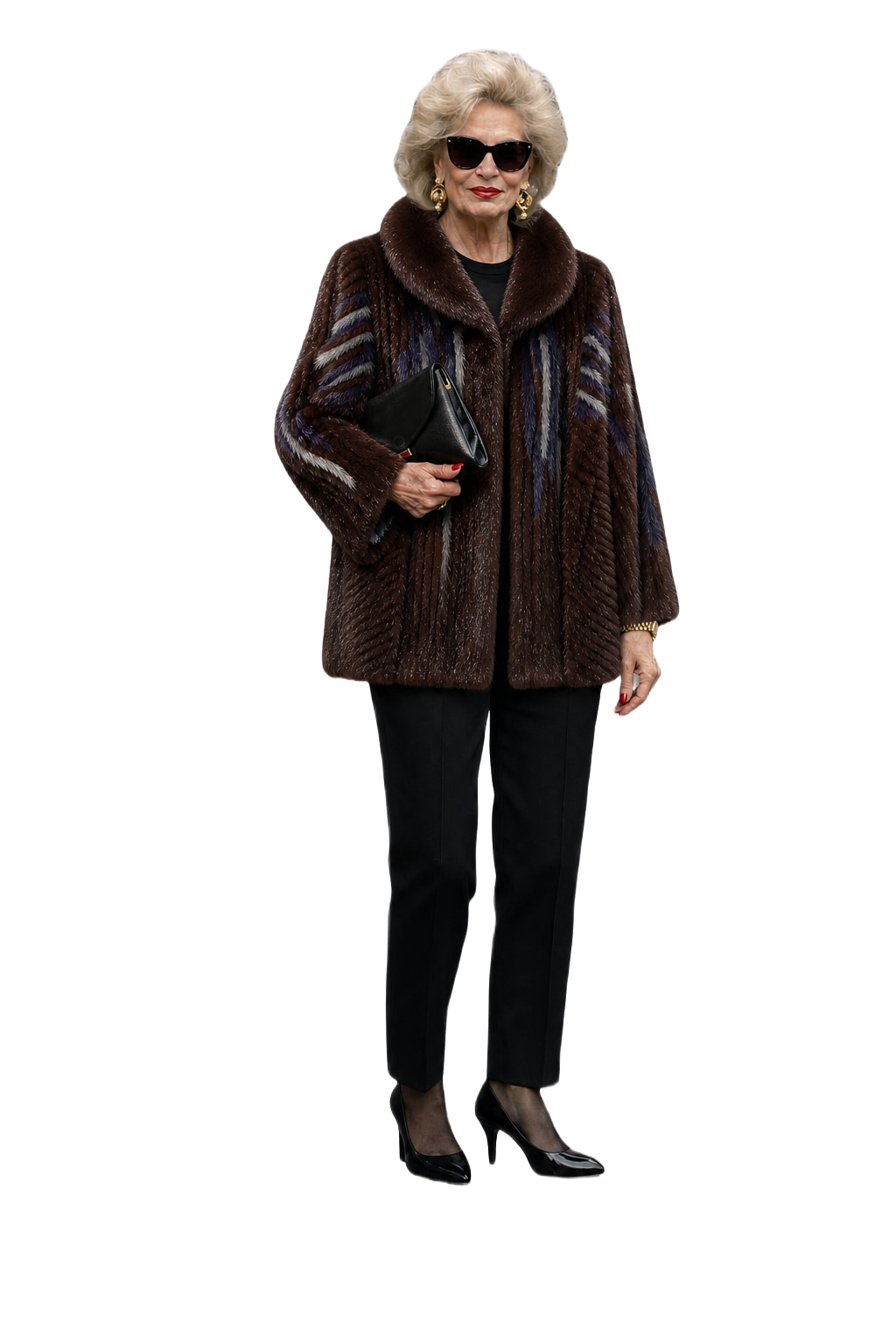 1980s Brown Fur Coat - Model