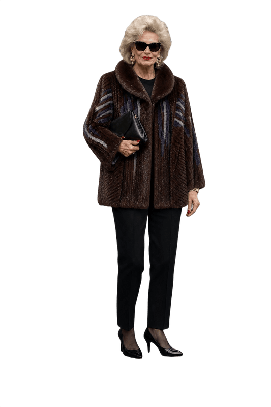 1980s Brown Fur Coat - Model