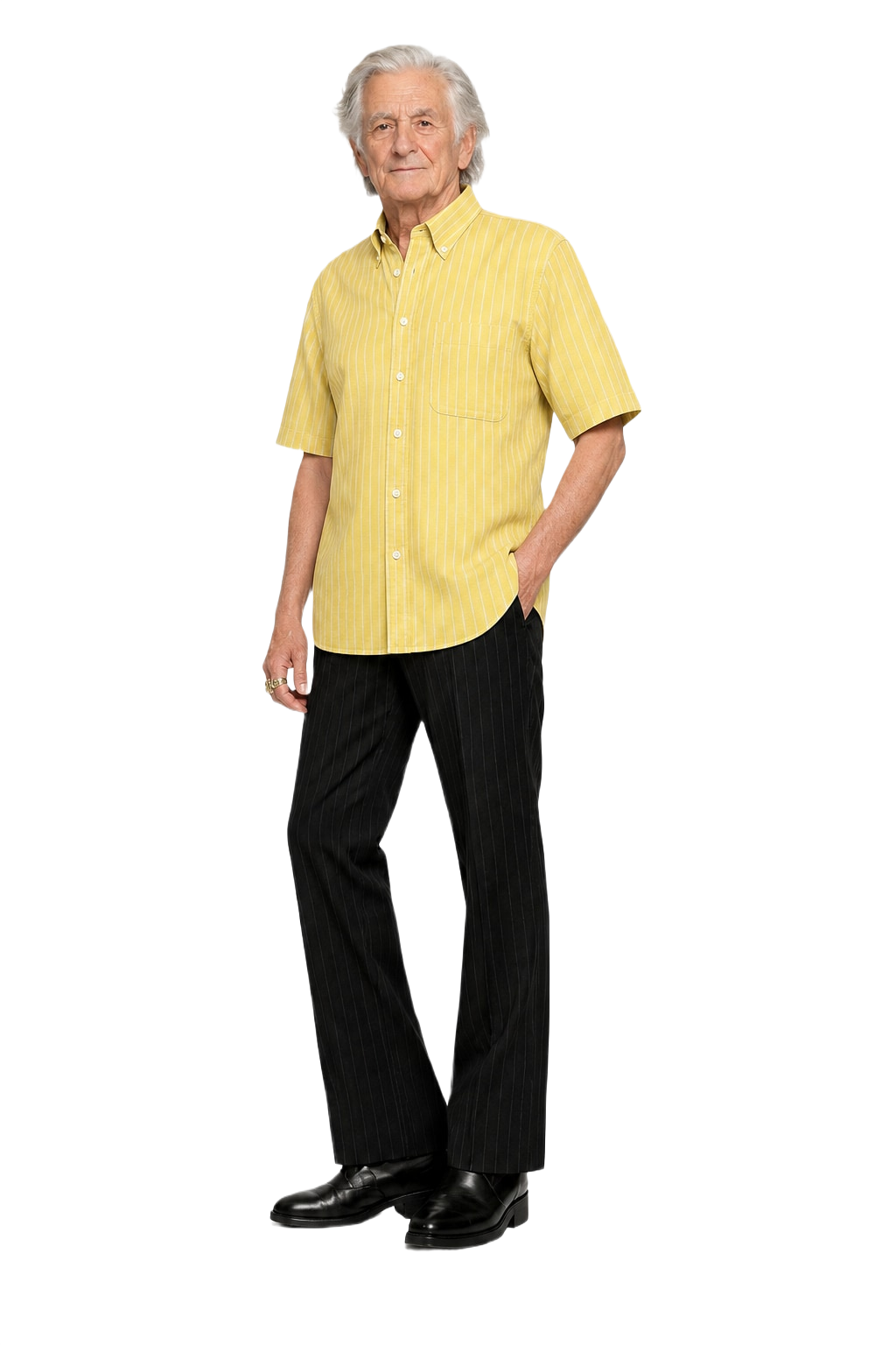 1970s Yellow Cotton Shirt - Model