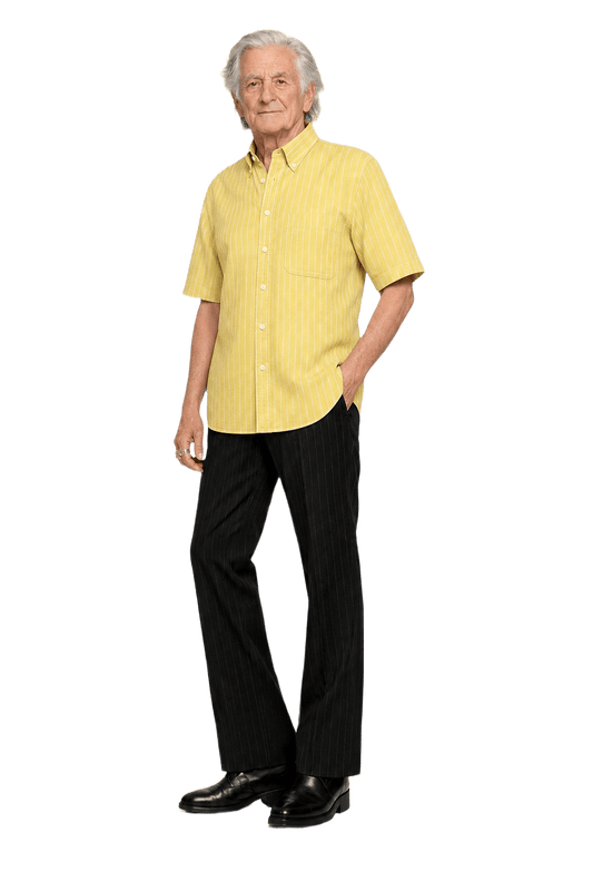 1970s Yellow Cotton Shirt - Model