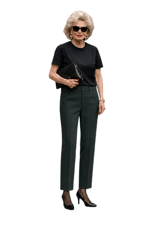 1950s Dark Green Cotton Pants - Model