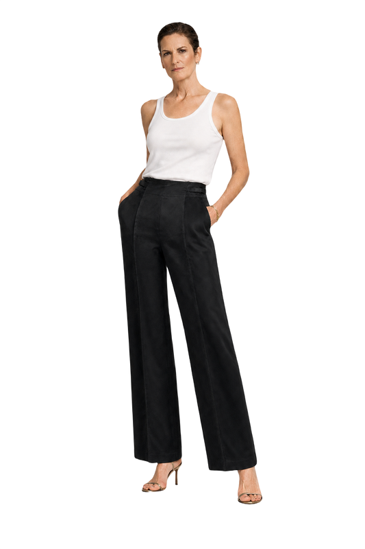 1990s Black Wool Blend Trousers - Model