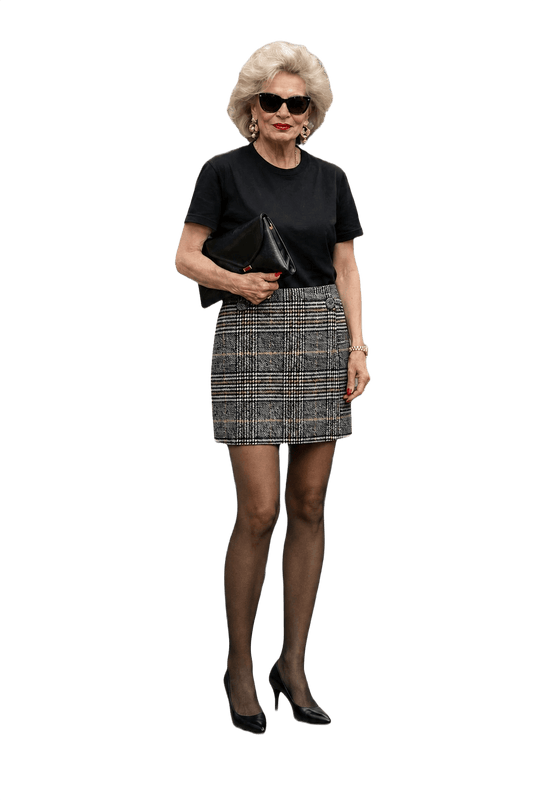1980s Black Wool Skirt - Model