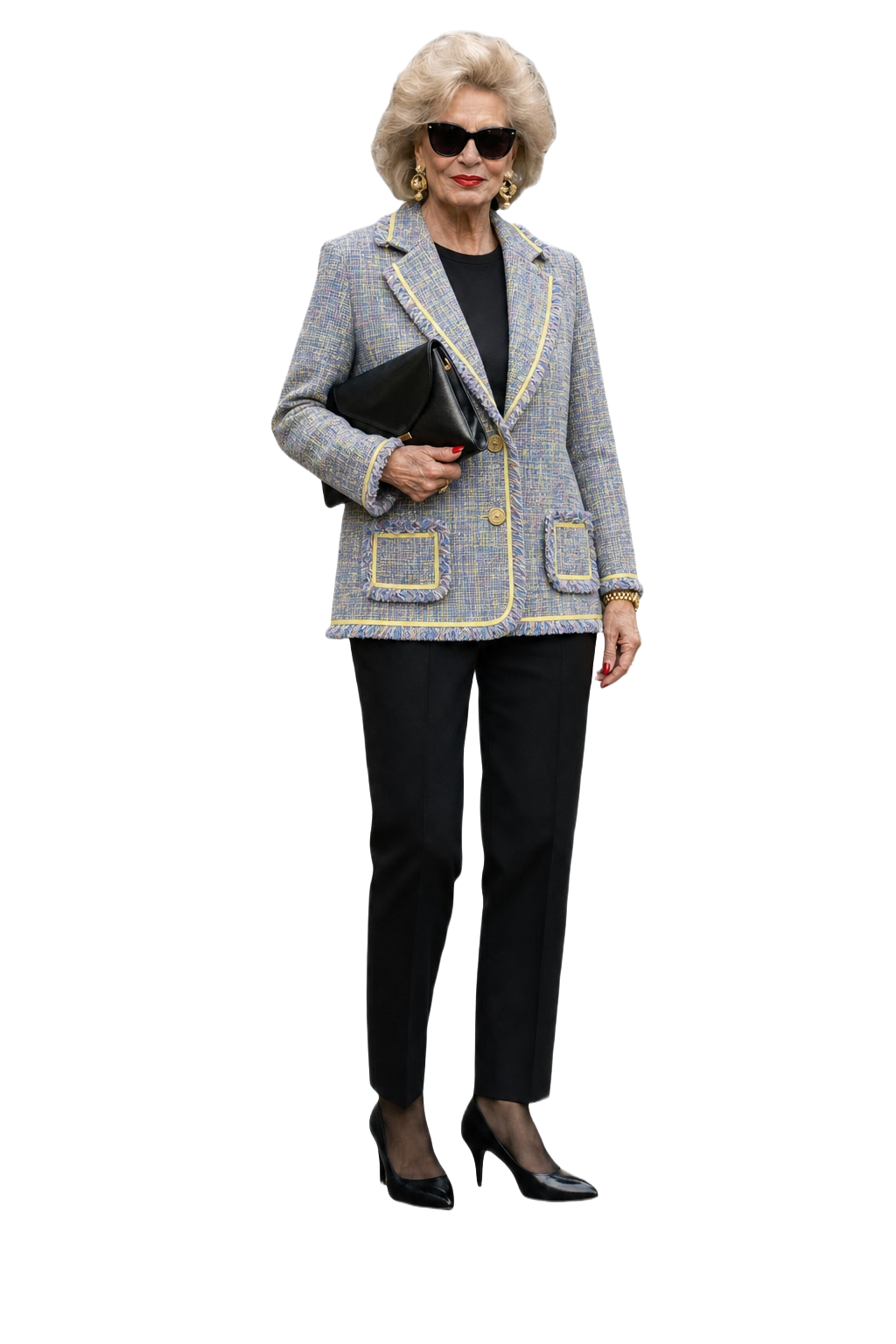1980s Pastel Rainbow Acrylic Blazer - Model