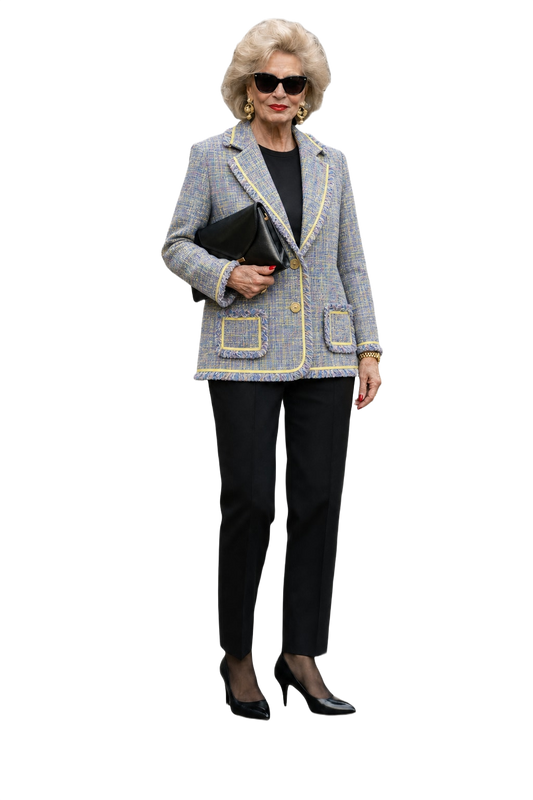 1980s Pastel Rainbow Acrylic Blazer - Model