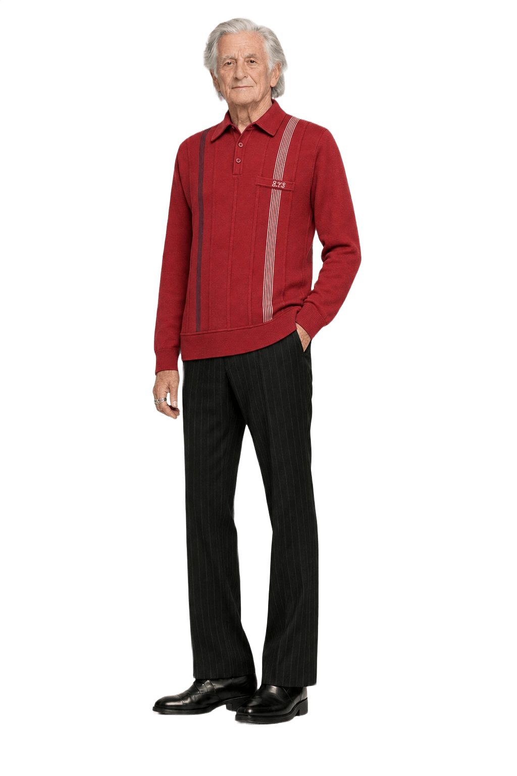 1970s Red Cotton Blend Polo - Model
