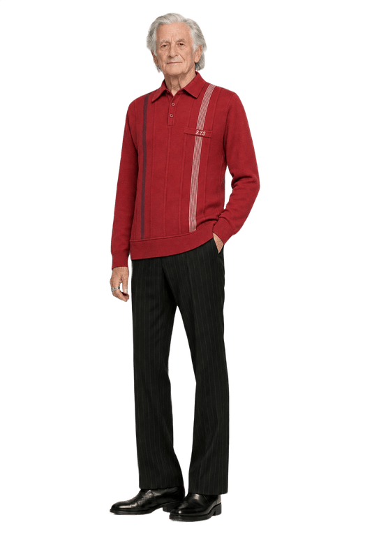 1970s Red Cotton Blend Polo - Model