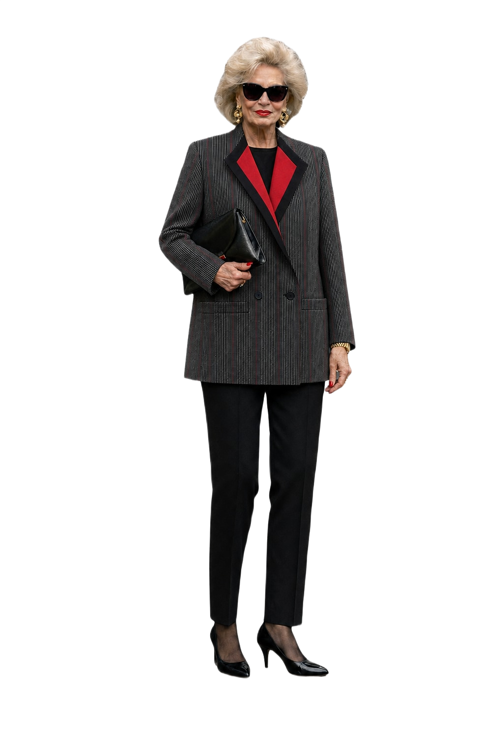 1980s Black Wool Blazer - Model
