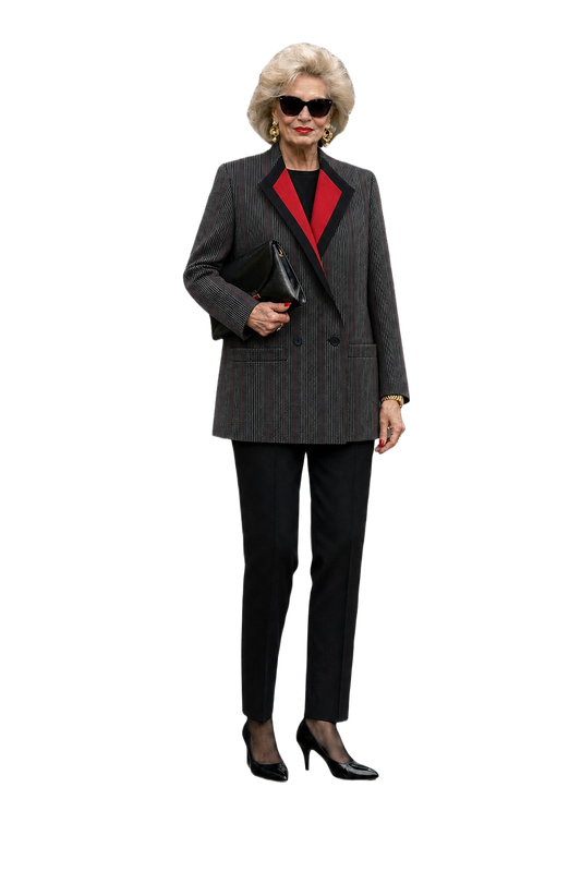 1980s Black Wool Blazer - Model