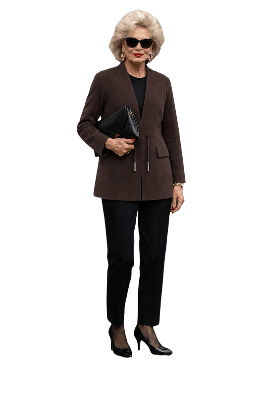 1980s Dark Brown Wool Blazer - Model