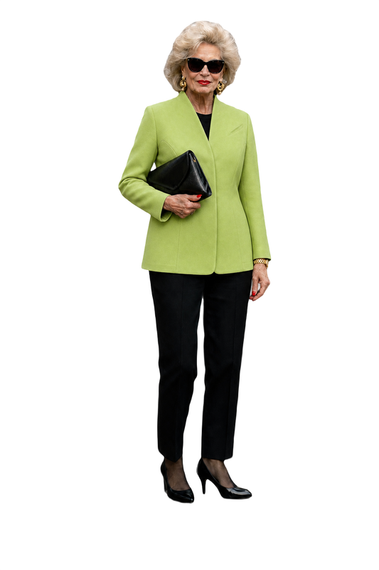 1980s Pastel Green Polyester Blazer - Model
