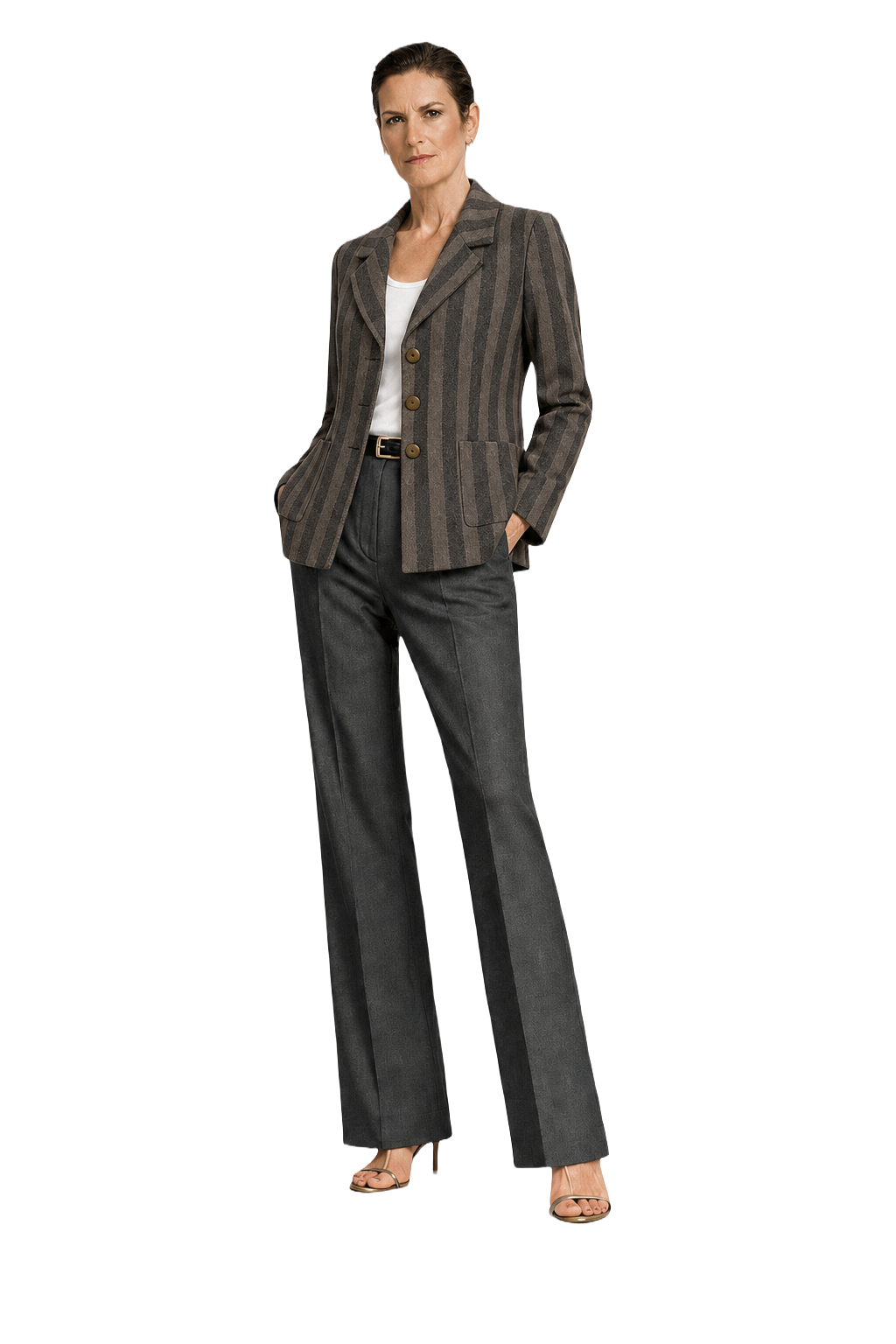 1950s Brown Wool Blend Blazer - Model
