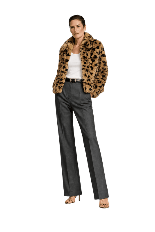 1990s Tan Faux Fur Fur Coat - Model