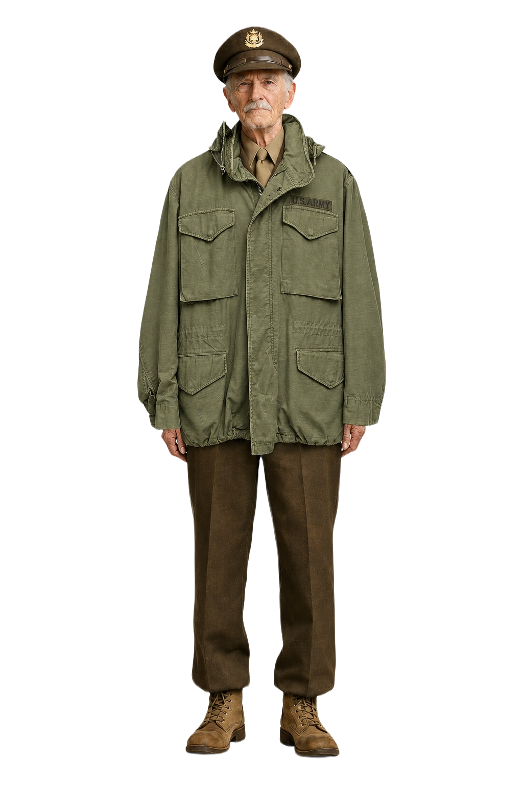 1970s Olive Green Cotton Jacket - Model