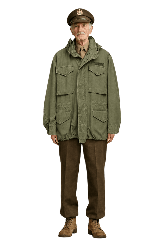 1970s Olive Green Cotton Jacket - Model