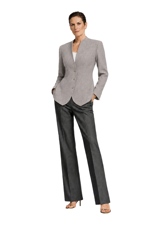 1990s Grey Synthetic Blend Blazer - Model