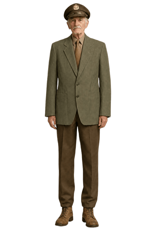 1980s Green Wool Blend Blazer - Model