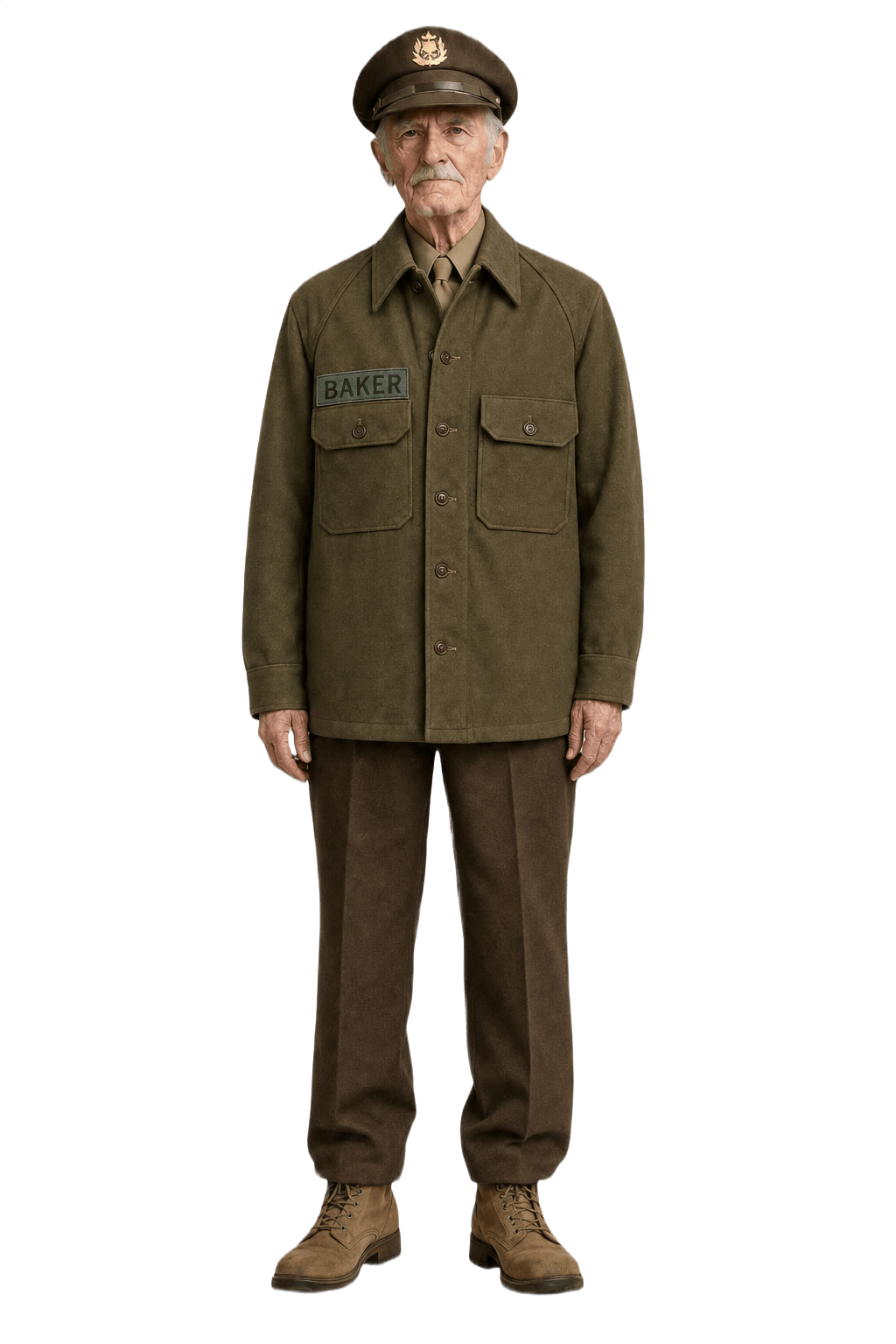 1940s Army Green Wool Jacket - Model