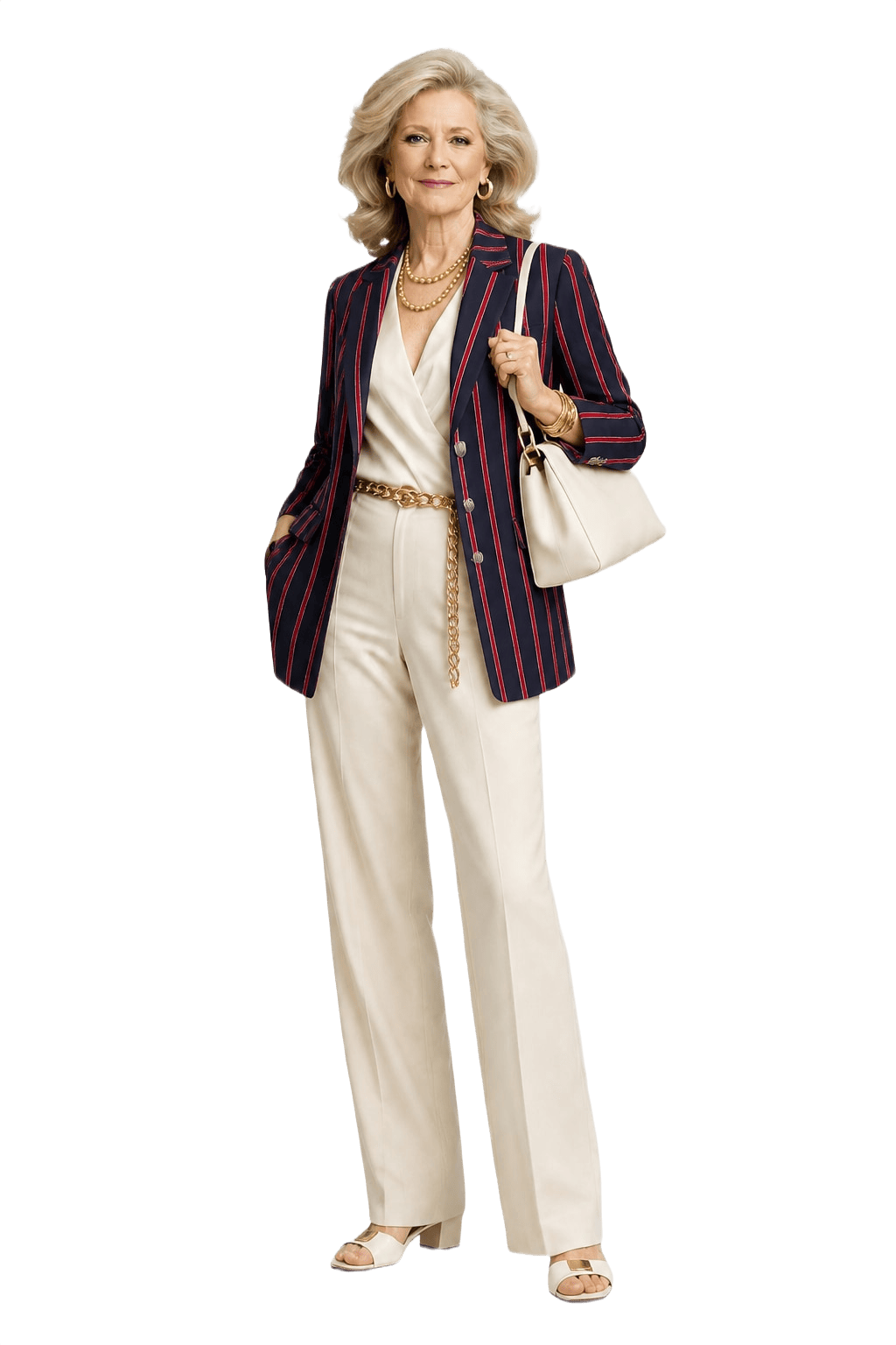 1970s Navy Blue Wool Blazer - Model