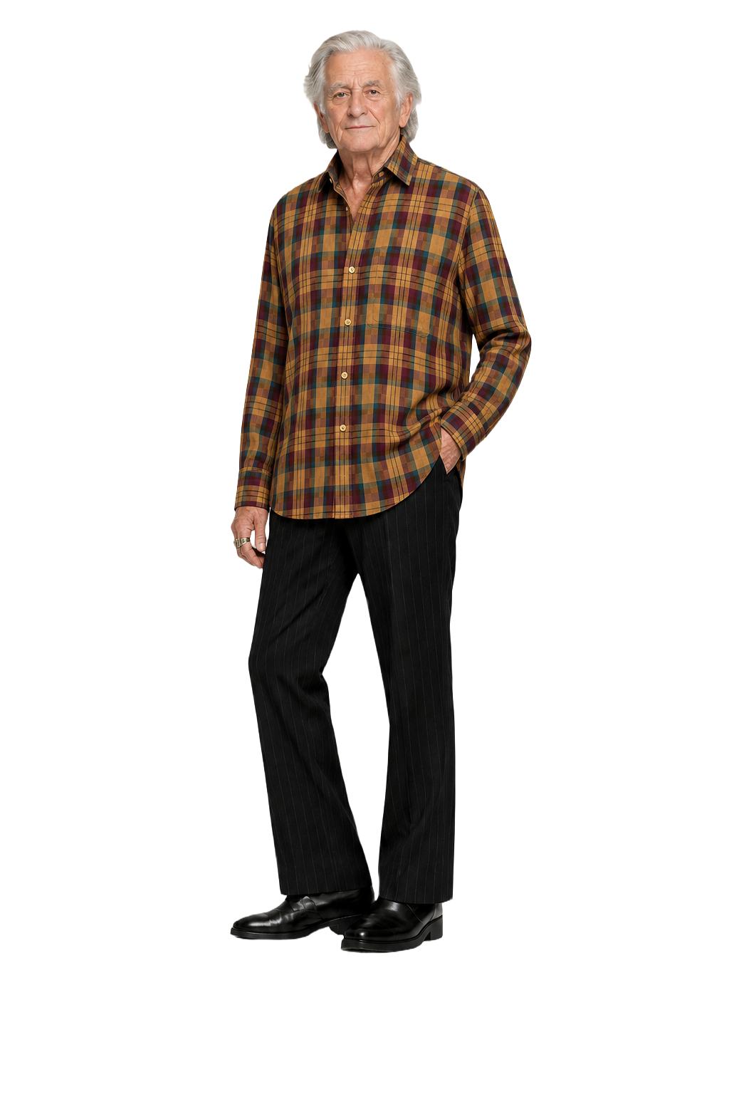 1970s Brown Cotton Shirt - Model