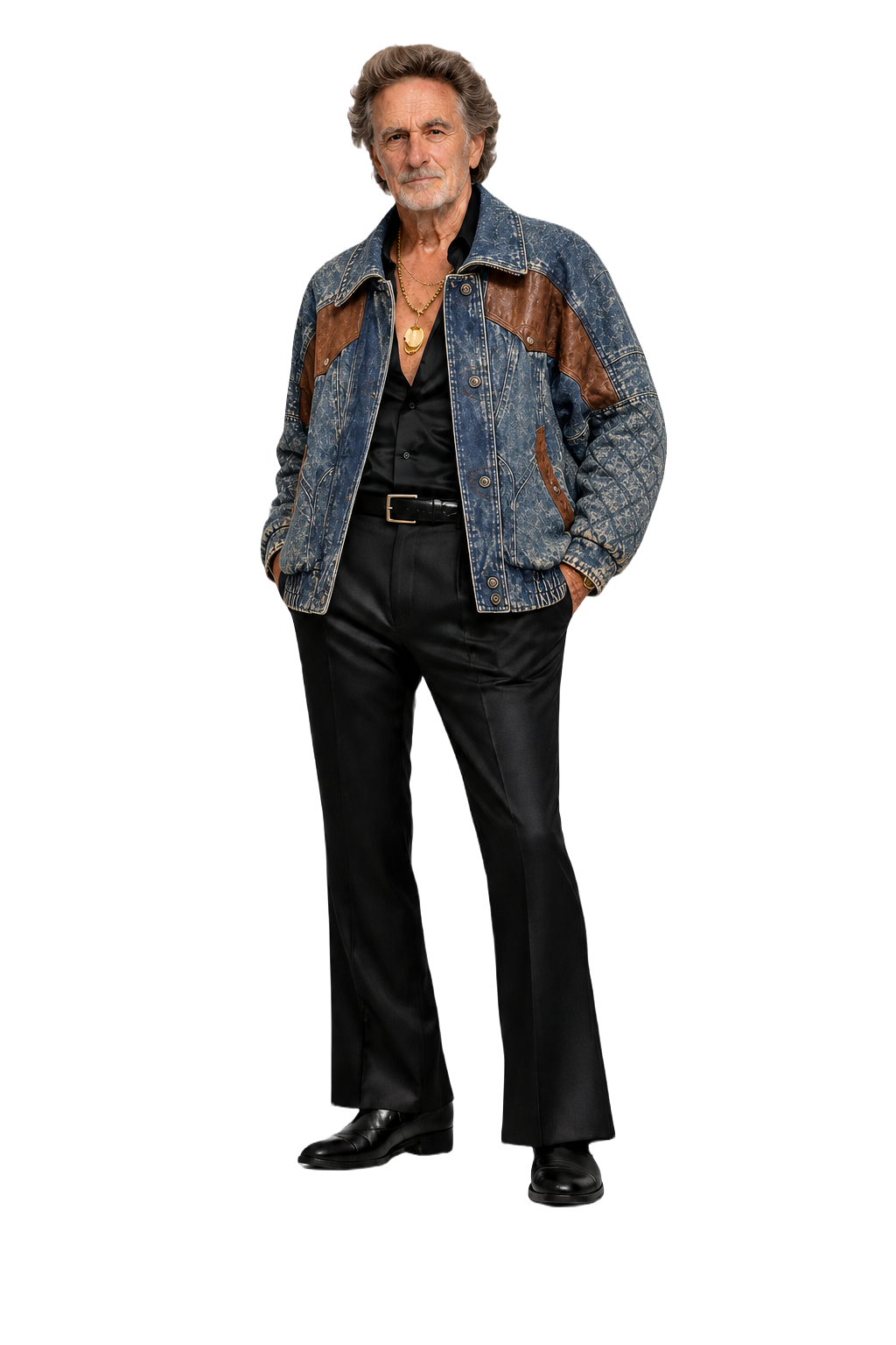 1980s Blue Denim Jacket - Model