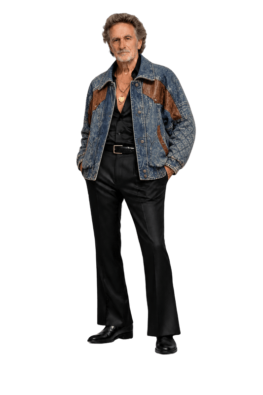 1980s Blue Denim Jacket - Model